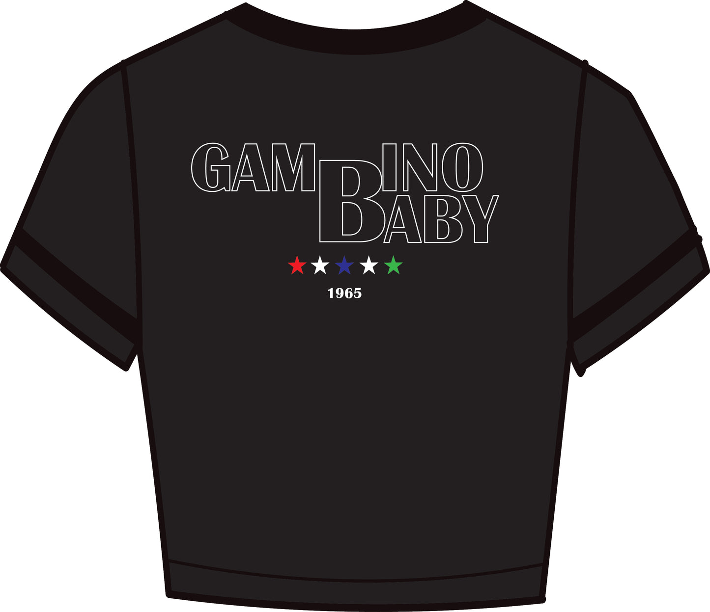 Ruffled Black Gambino Baby Tee